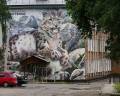 mural snow leopard